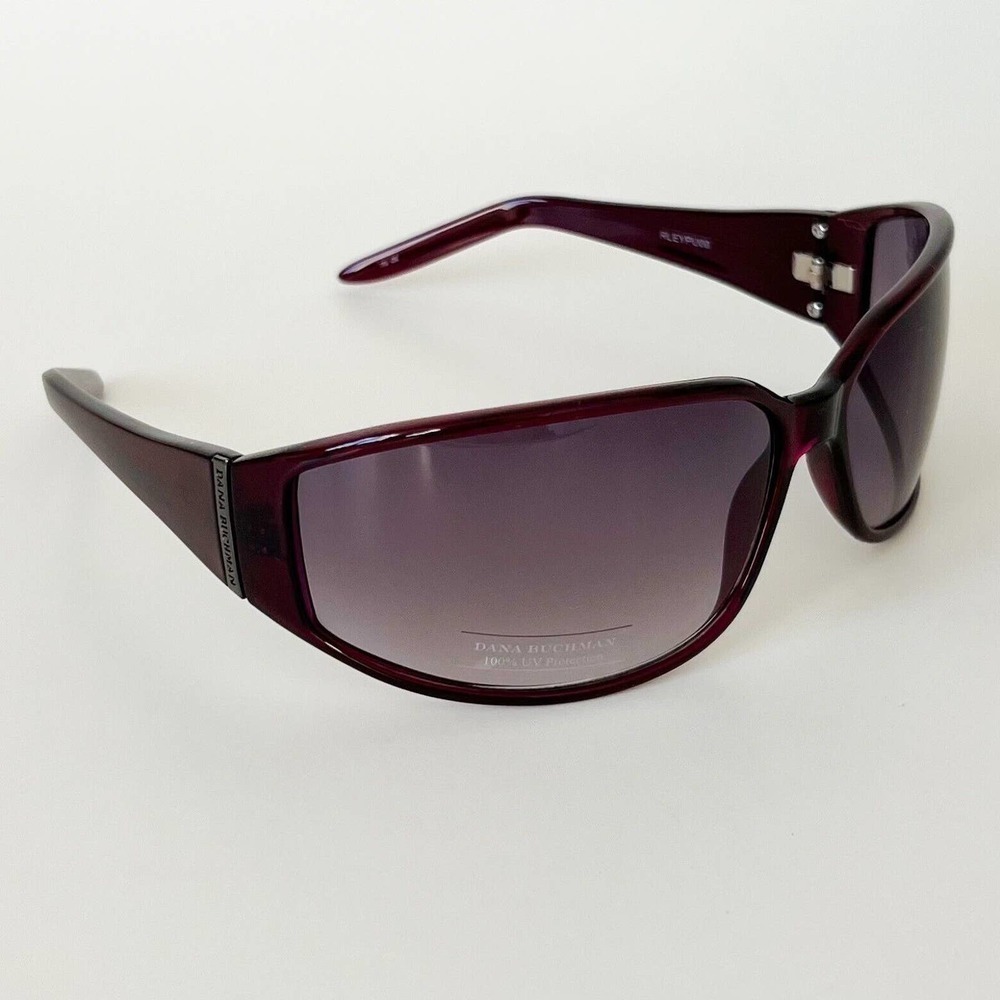 Dana Buchman RLEYPU00 Dark Purple/Gray New Geometric Wrap Women's Sunglasses - Picture 2 of 8